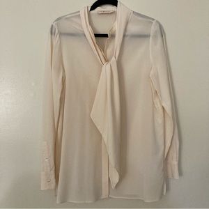 Tory Burch Silk Tie Neck Blouse
